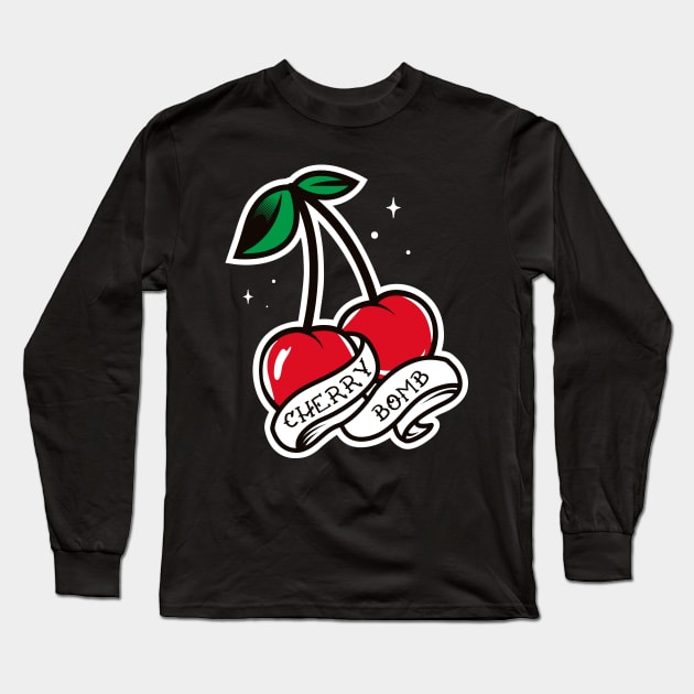 Vintage Cherry Bomb Shirt Long Sleeve T-Shirt by B3an!